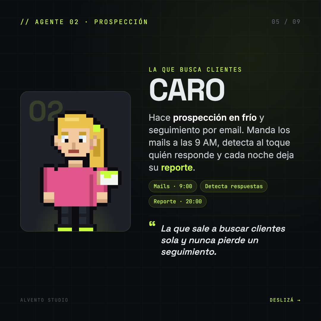 Caro — agente de prospección