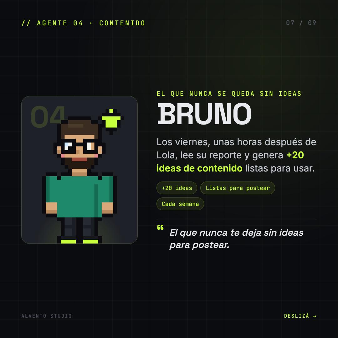 Bruno — agente de contenido